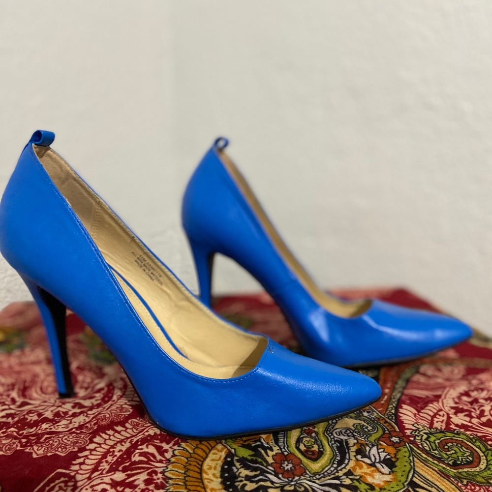 Bright blue pumps